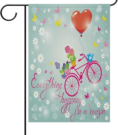 Amazon Com Valentine S Day Bicycle Heart Garden Yard Flag Banner