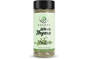 Fasori Thyme Leaves 1 oz (28 g) – Premium Dried Whole Thyme Herb, Aromatic Mediterranean Spice for Cooking, Roasts, Chicken & Vegetables