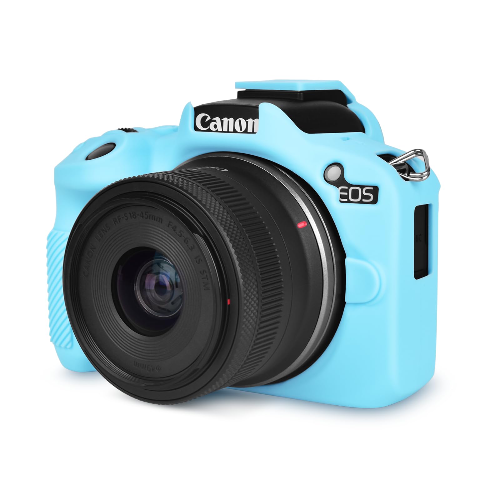 Rieibi EOS R50 Case, Soft Silicone Protective Case for Canon EOS R50 Camera, Lightweight Non-Slip Snug Fit Cover - Light Blue