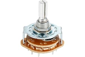uxcell 6mm 2P6T 2 Pole 6 Position Selectable Single Deck Band Selector Rotary Switch