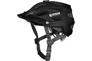 Bosoar Mountain Bike Helmet,Adult Cycling Helmet with Camera Mount and Detachable Visor for Men Women Youth,Suggested Fit 55-61 Cm