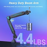 TONOR RGB Microphone Boom Arm T90 Gaming Mic Stand 11 Light Modes 360° view 4