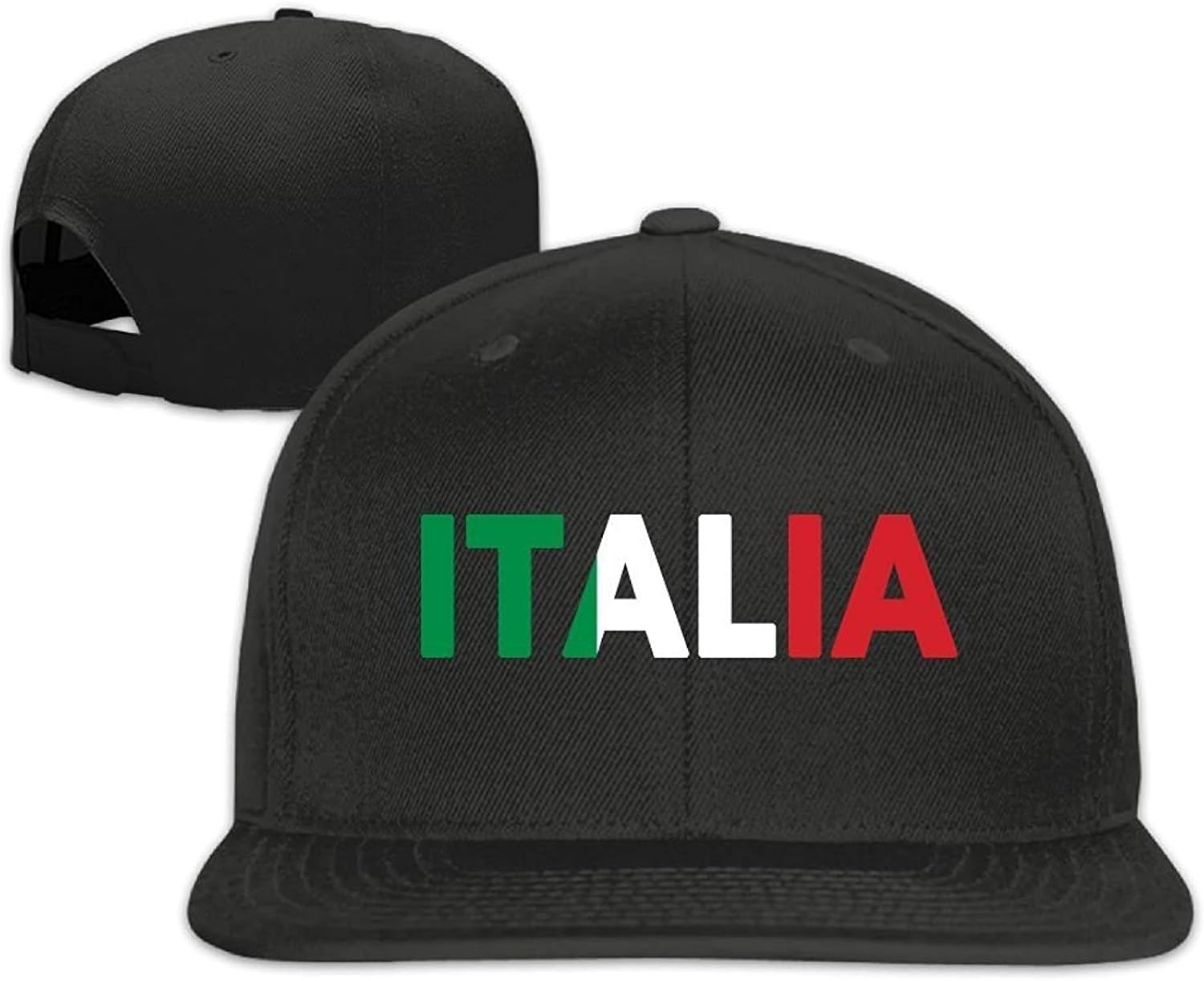 Ccsoixu Unisex Italia Italy Italian Flag Cotton Snapback Hip Hop Flat