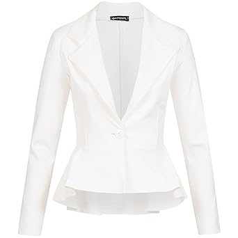 G-Pearl Business Blazer Freizeit Party Casual Elegant Jackett One Button Figurbetonend Schößchen 959