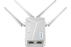 HYZOM Fastest WiFi Extender Signal Booster for Home - Up to 10,000 sq.ft Coverage, Easy Set Up WiFi Repeater | Ultra-Stable Wireless Internet Booster w/Ethernet Port | Long Range 4-Omnidirectional Antennas