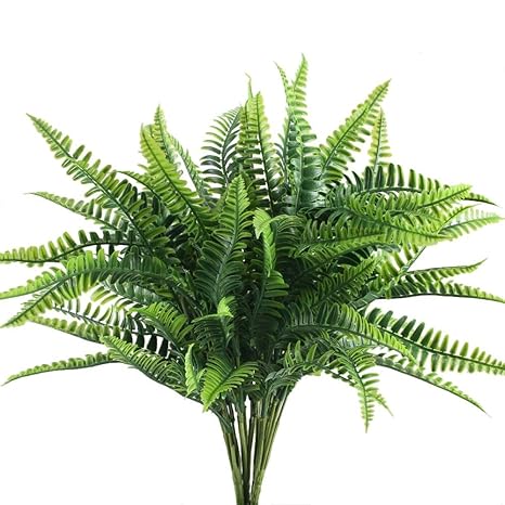 Nahuaa 4pcs Künstliche Farne künstliche Blumensträuße Outdoor-Pflanzen Gras persische wasserdichte gefälschte Pflanze Dekorat