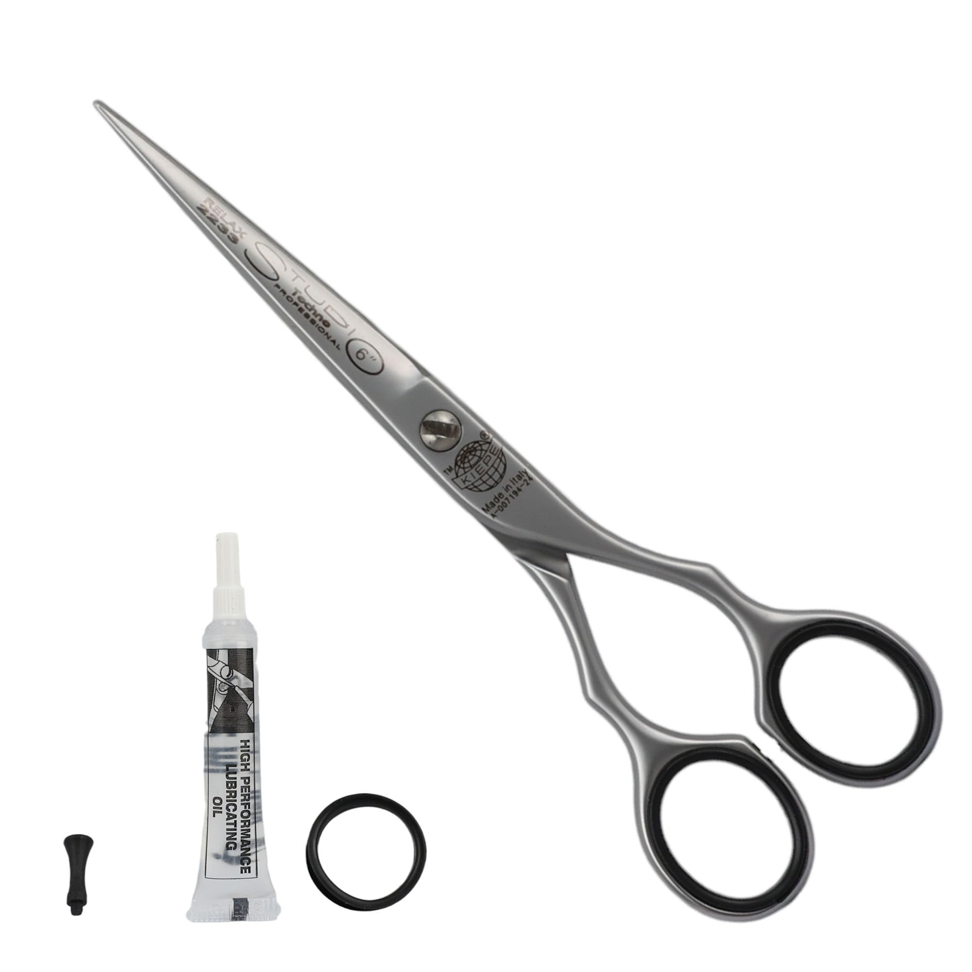 Kiepe Hairdressing Scissors 6 Inch, 2233 Studio Techno, Professional Hair Cutting Shears for Hairdressers & Barbers, Ergonomic Straight Handle, Premium Carbon-Chrome Stainless Steel for Salon Use
