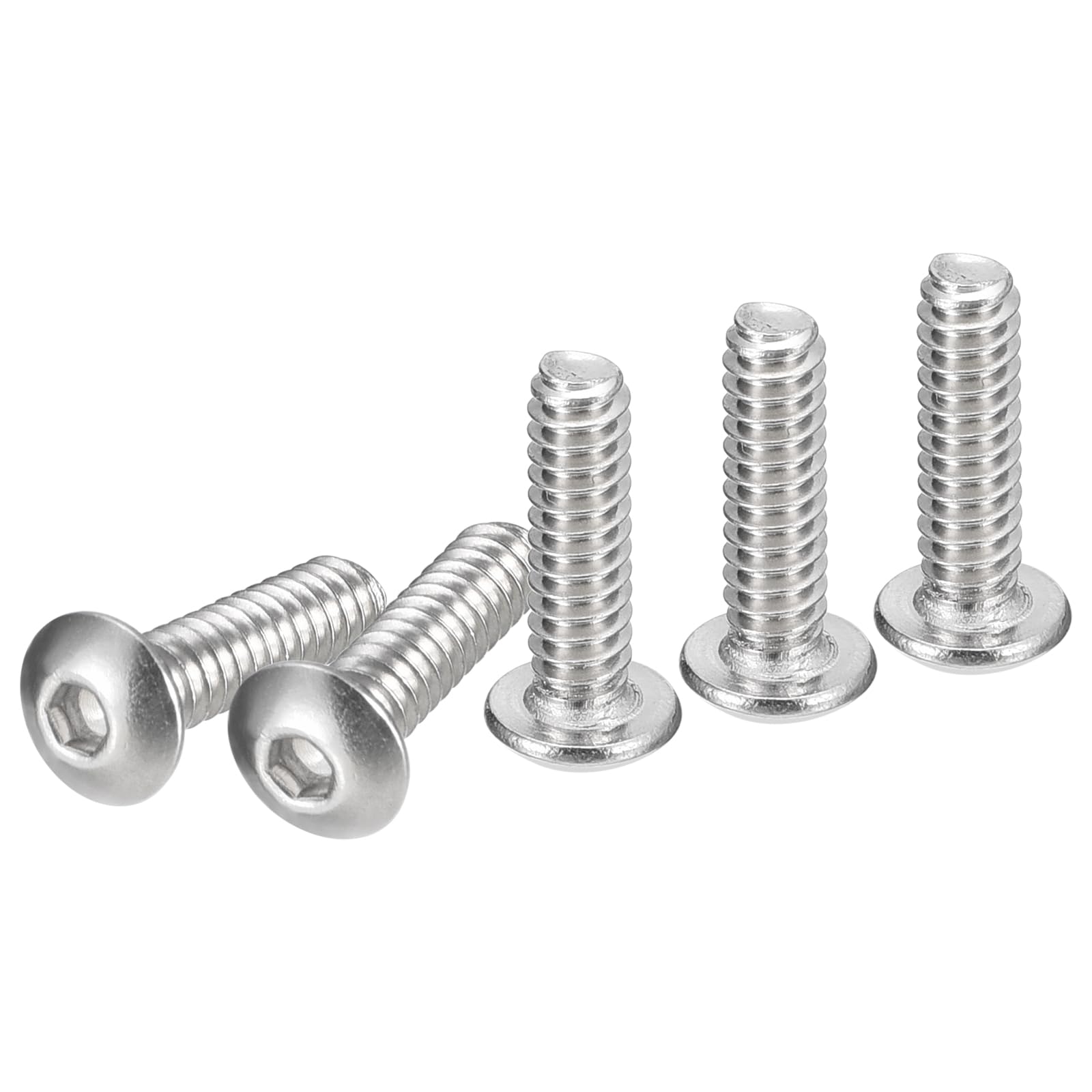 DTGN #6-32x1/2" Button Head Socket Cap Screws - 50Pack - Good for Machine - 304 Stainless Steel 18/8 - Hex Drive Full Thread UNC Fasteners — image 1