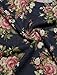 Allegra K Women's Floral Prints Three Quarter Sleeves Peplum Top L Navy Blue