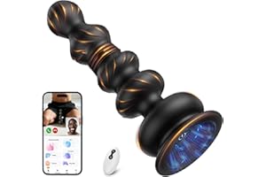 Anal Beads Prostate Massager, 360°Rotating Anal Vibrator Anal Toys Butt Plug 10 Vibrating Suction Cup Anal Plug Male Sex Toys