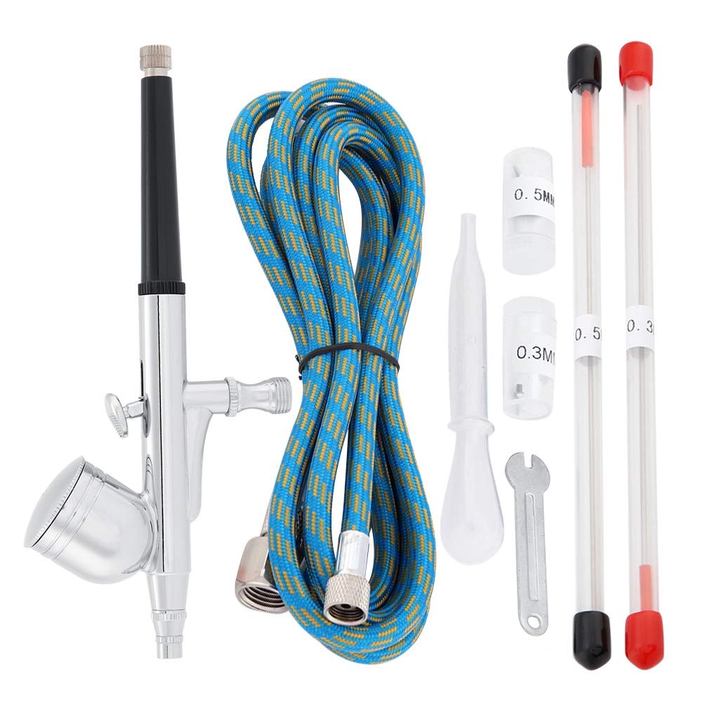 G-130K Airbrush Compressor Kit Craft Cake Paint Art Tool with Dual Action Spray Gun for Arts,Beauty Makeup,Temporary Tattoos,Cake Decorating,Crafts