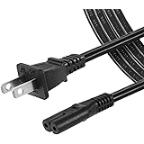 6FT 2 Prong Power Cord Cable Compatible TCL Roku Smart LED LCD HD TV [UL Listed]