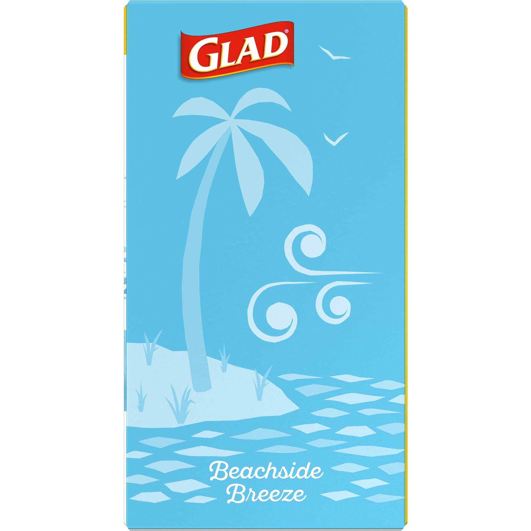 Glad Small Trash Bags 4 Gallon, Febreze Beachside Breeze Garbage Bags, Odor Resistant with Drawstring, 80 Count