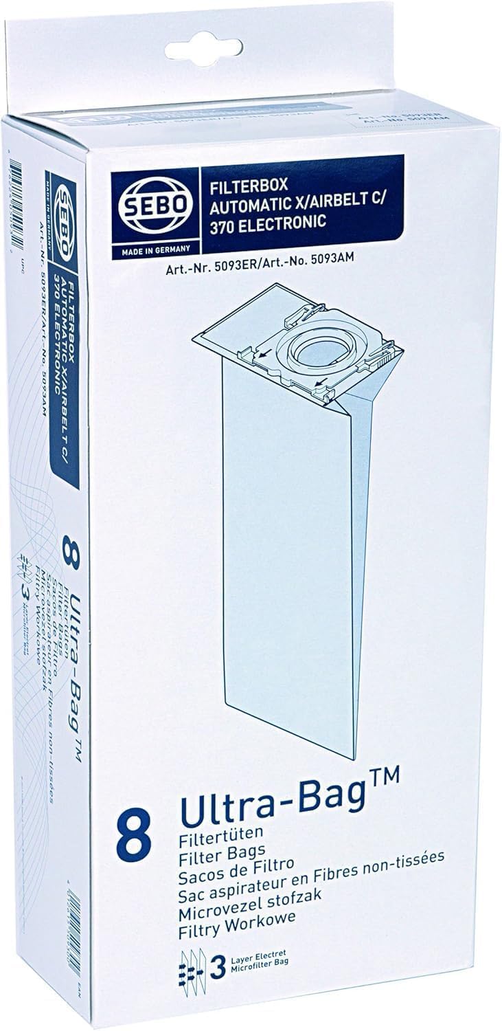 Photo 1 of Sebo Genuine X1 X2 X3 X4 X5 Extra Pet XP2 XP3 5093ER Vacuum Cleaner Dust Bags