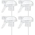 HOMBYS 4 Pack Clear Trigger Sprayers Replacement Spray Nozzles with Mist Stream Sprayer for 8oz/16oz Glass Spray Bottles for Home, Kitchen, Garden and Office,Cleaning Solutions-Quality Sprayer