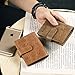 RFID Blocking Genuine Leather Business Card Holder for men-20 Credit Card Slots-Vintage Namecard Wallet Button (Khaki)