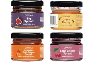 DIVINA Spreads Portion Mini, 0.7 oz, 20 Count (4-Pack, Variety Spreads)