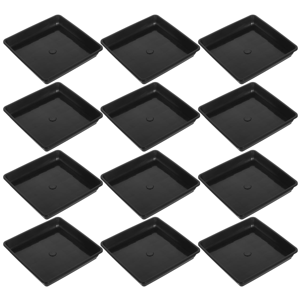 Happyyami Plant Pot Saucers 12Pcs Square Plant Saucers Flower Pot Bottom Indoor Outdoor Water Drip Trays Protect Surfaces Clean for Flower Bonsai 15cm