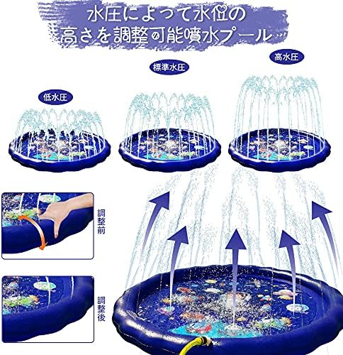 Amazon Co Jp 噴水マット 170cm直径 噴水プール ビニールプール 水遊びおもちゃ 夏の日 子供用 親子遊び 家庭用 アウトドア 芝生遊び 誕生日プレゼント おもちゃ