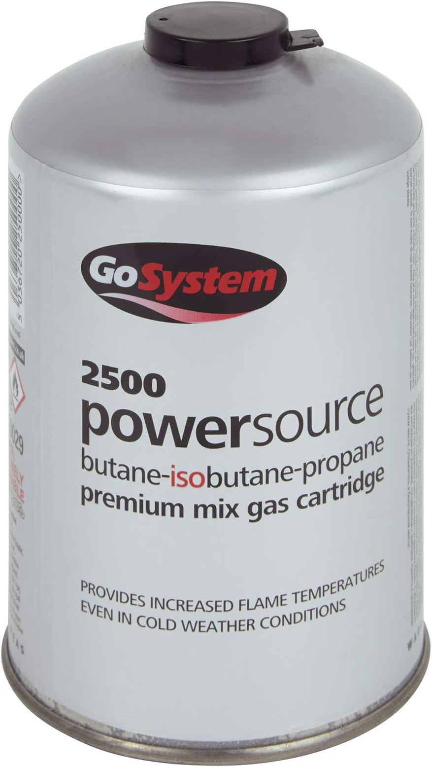 GoSystem Butane Propane Gas Cartridge 70:30 Threaded EN417 445g Silver