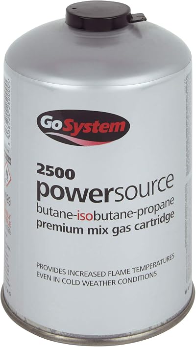 GoSystem Butane Propane Gas Cartridge 70:30 Threaded EN417 445g Silver