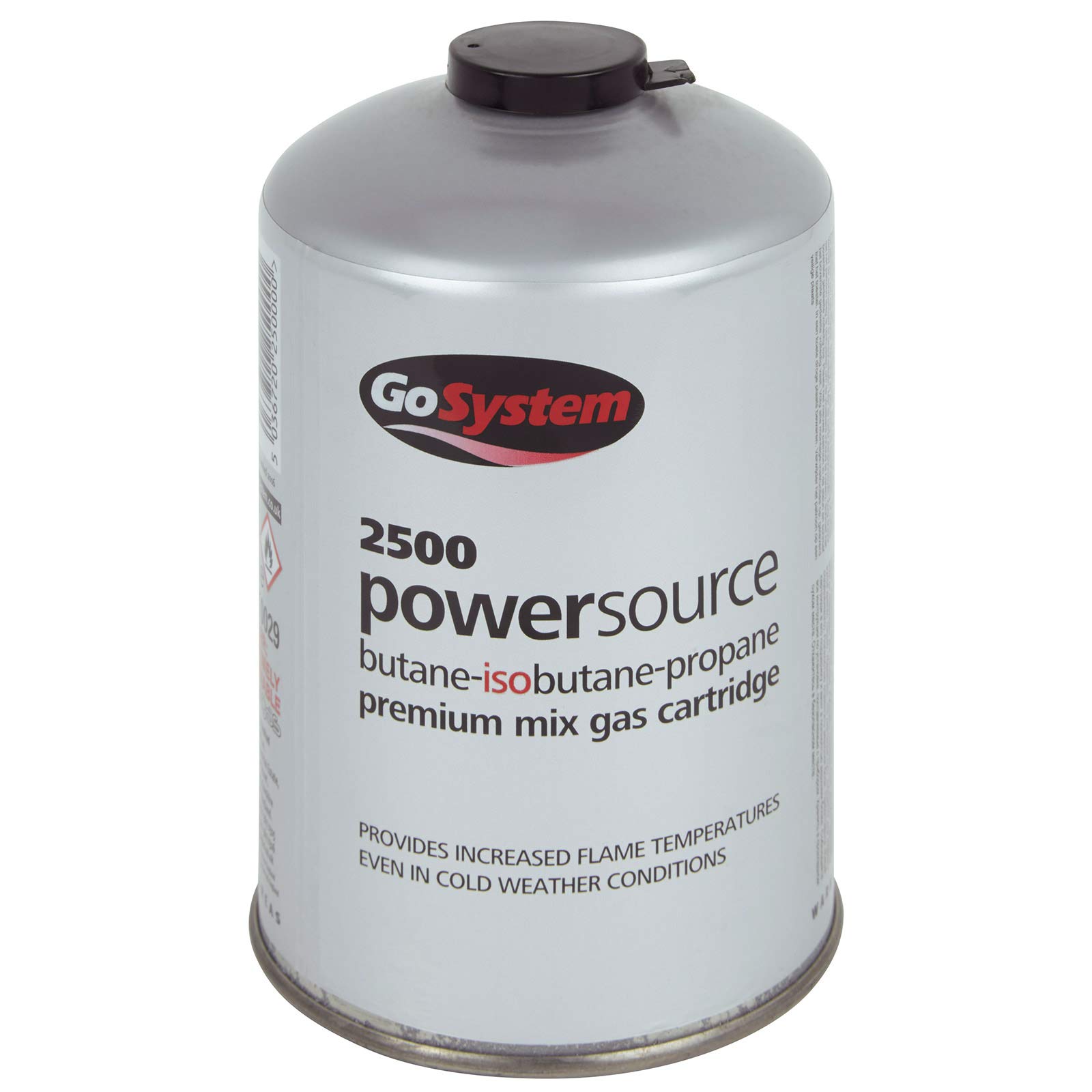 GoSystem Butane Propane Threaded Mix Gas Cartridge - Silver, 445 gram