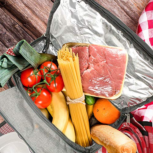 Upgraded Picnic Backpack 2020 Model (4 Person) - 100% Insulated - Temperature Controlled - Waterproof Blanket & Full Cutlery Set