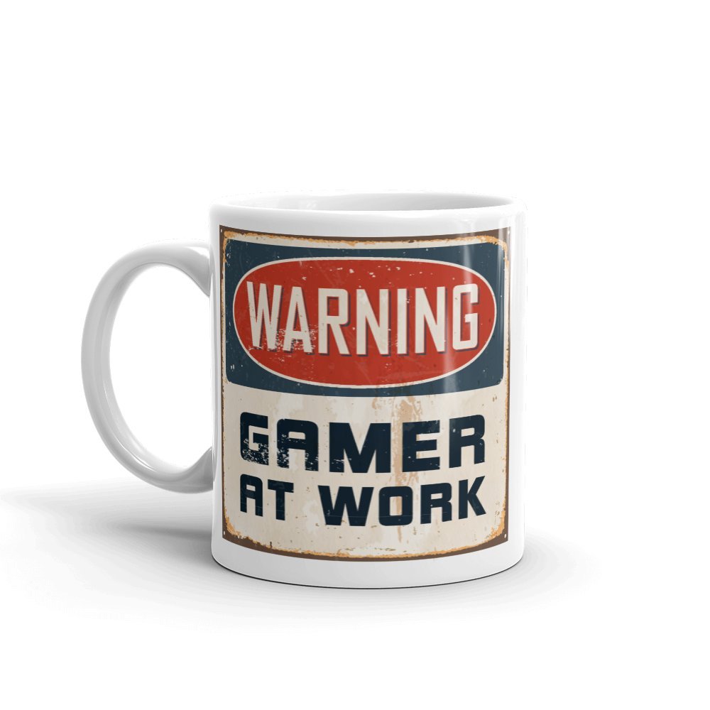 Warning Gamer at Work 10oz Coffee Tea Mug #4184