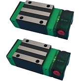 Mssoomm EGH15CA Carriage Slider Block, 2pcs EGH15CA Square Bearing Slider Block with 2pcs E2 Oil Box Self-Lubricating Slider Assembly for 3D Printer, CNC Machine and DIY Project