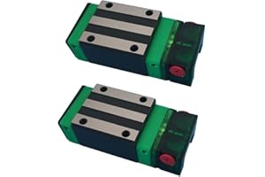 Mssoomm HGH15CA Carriage Slider Block, 2pcs HGH15CA Square Bearing Slider Block with 2pcs E2 Oil Box Self-Lubricating Slider Assembly for 3D Printer, CNC Machine and DIY Project