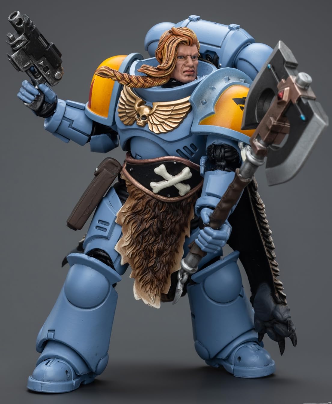 HiPlay JoyToy Warhammer 40K Collectible Figure: Space Marines Space Wolves Claw Pack Pack Leader -Logan Ghostwolf 1:18 Scale Action Figures JT2702
