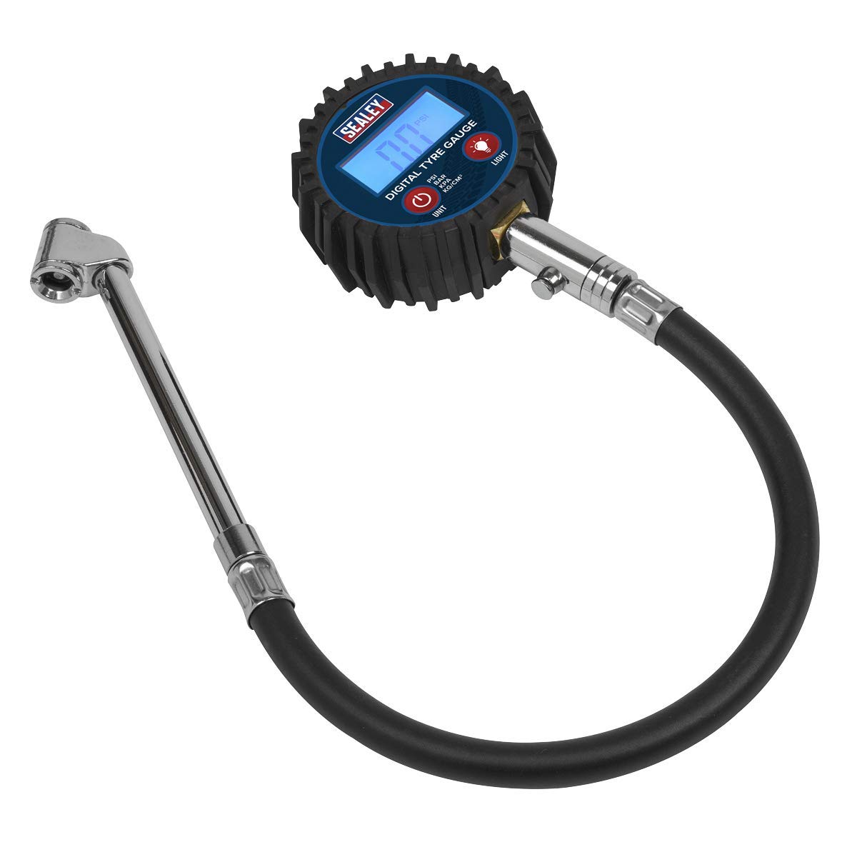 Sealey TST003 Digital Tyre Pressure Gauge with Push-On Chuck
