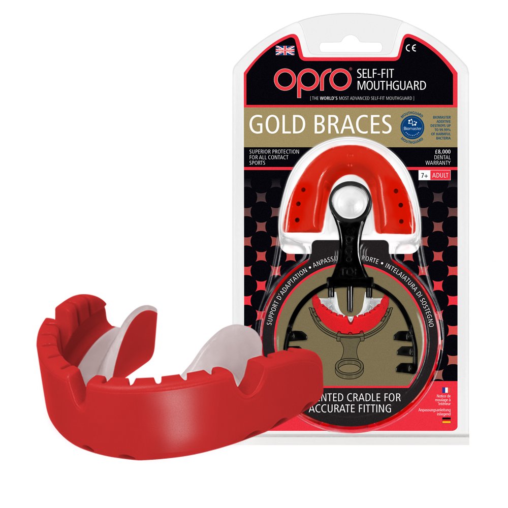 OPRO Gold Level Mouthguard for Braces Gum Shield for Rugby