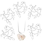 Pndeyo 5pcs Branch Shape Blanks for Jewelry Making, Hypoallergenic Brass Claw Pendant Trays, Adjustable Branch Base Prong Pendant Bezels for Necklace Bracelet Earrings DIY Crafts- Silver