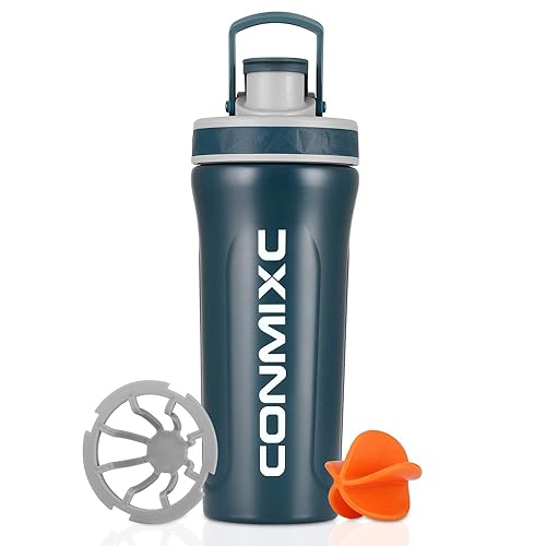CONMIXC Stainless Steel Metal Shaker Bottle for Protein Mixes 28oz