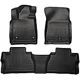 Husky Liners Weatherbeater Floor Mats | Fits 2014-2021 Toyota Tundra, Double CAB ONLY (Footwell Coverage) | Front & 2nd Row, 3-pc Black - 99561