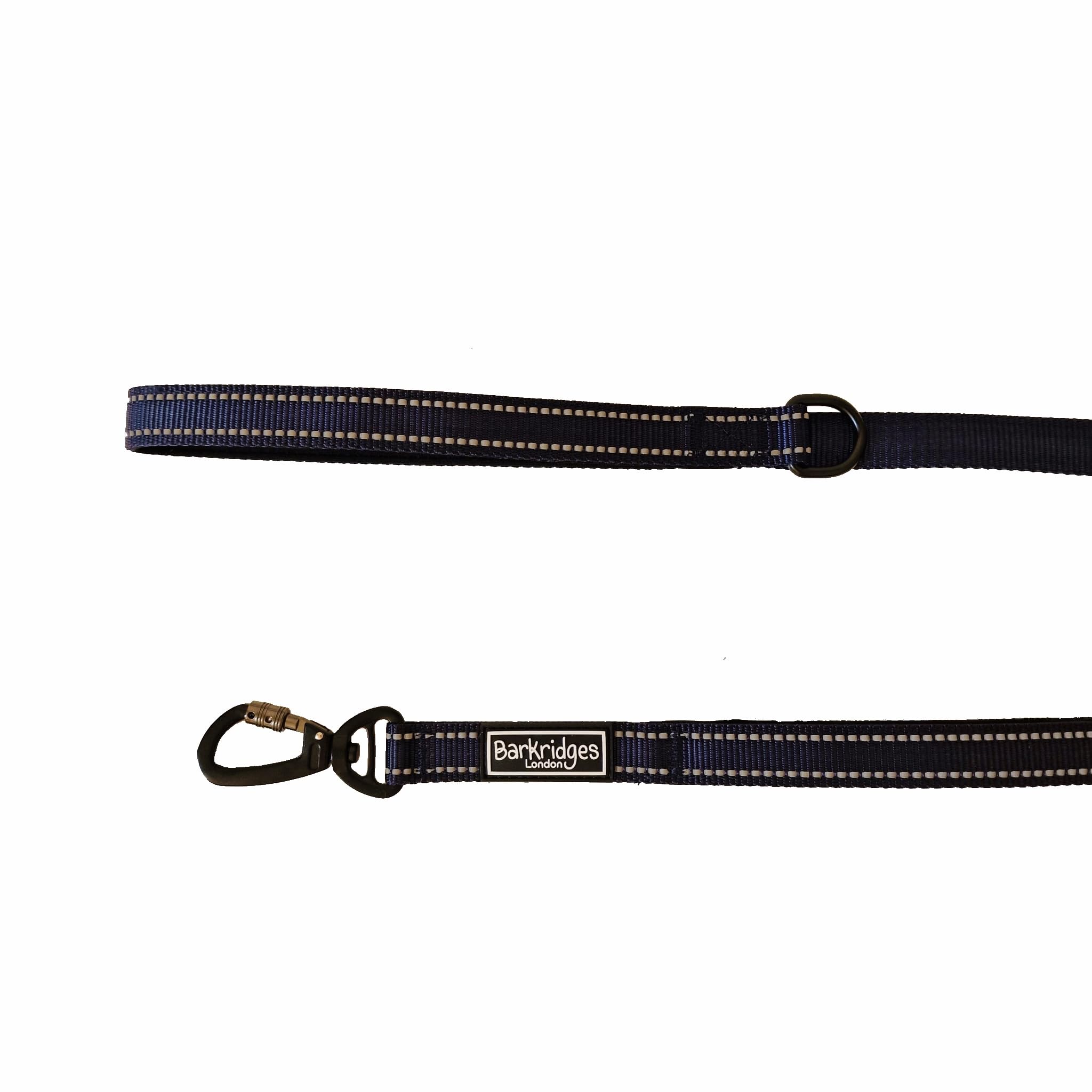 Barkridges® Premium Triple Handle Dog Lead Leash | Traffic Handle | Secured | Locking Clip | Padded Handle | Safety Reflective Strips | Comfortable for Small Medium Large Dogs (Dark Blue, 120cm)