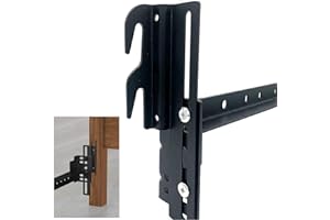 RUIRU BRO 2Pcs #711 Bolt-On to Hook-On Bed Frame Conversion Brackets for Headboard or Footboard,Bed Hook Adapter kit with Hardware, Hook on Bed Rails Brackets(Black)