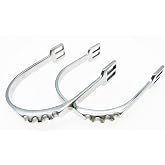 QualiTime Stainless Steel English Bumper Spurs, Equestrian Spurs for Men, Women, 1 Pair, Silver