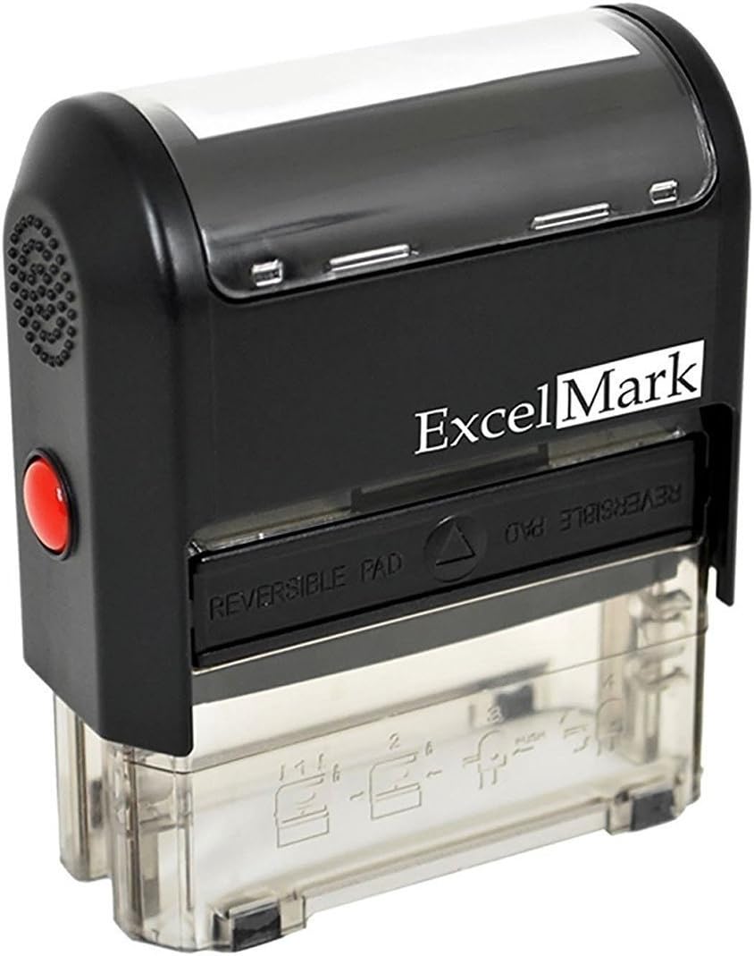 ExcelMark Self Inking Rubber Stamp with up to 7 Lines of
