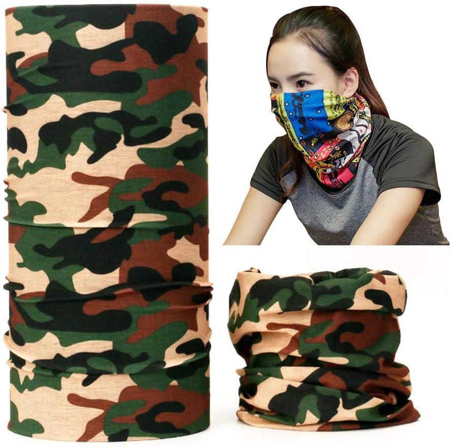 Womens Mens Bandanas Face Masks Seamless Multifunctional Headwear