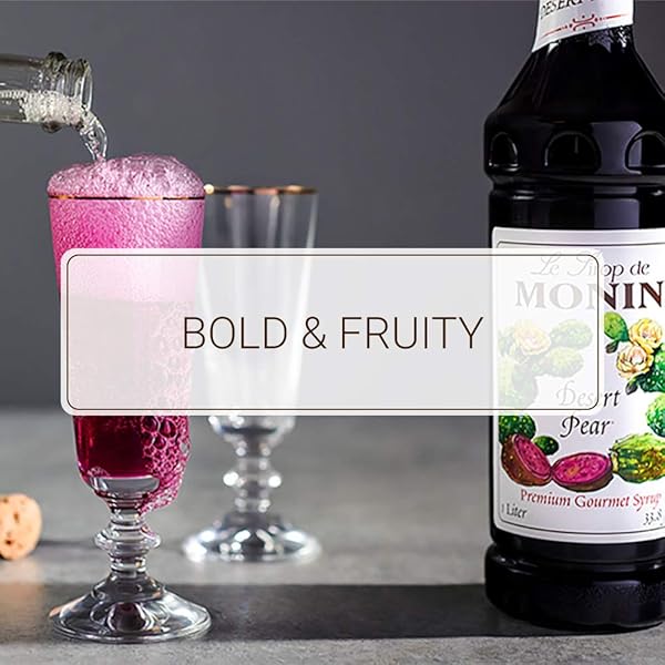 MONIN – DESERT PEAR SYRUP, BOLD FLAVOR OF PRICKLY PEAR CACTUS, NATURAL FLAVORS, GREAT FOR ICED TEAS, LEMONADES, COCKTAILS, MOCKTAILS, AND SODAS, NON-GMO, GLUTEN-FREE (1 LITER)