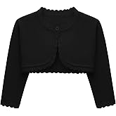 Lilax Baby Girls' Long Sleeve Cardigan Knit Button Closure Bolero Shrug