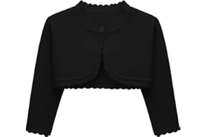 Lilax Girls' Long Sleeve Cardigan Knit Button Closure Bolero Shrug