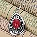 YAZILIND Vintage Tibetan Silver Red Oval Turquoise Dangle Drop Hook Earrings Women Gift