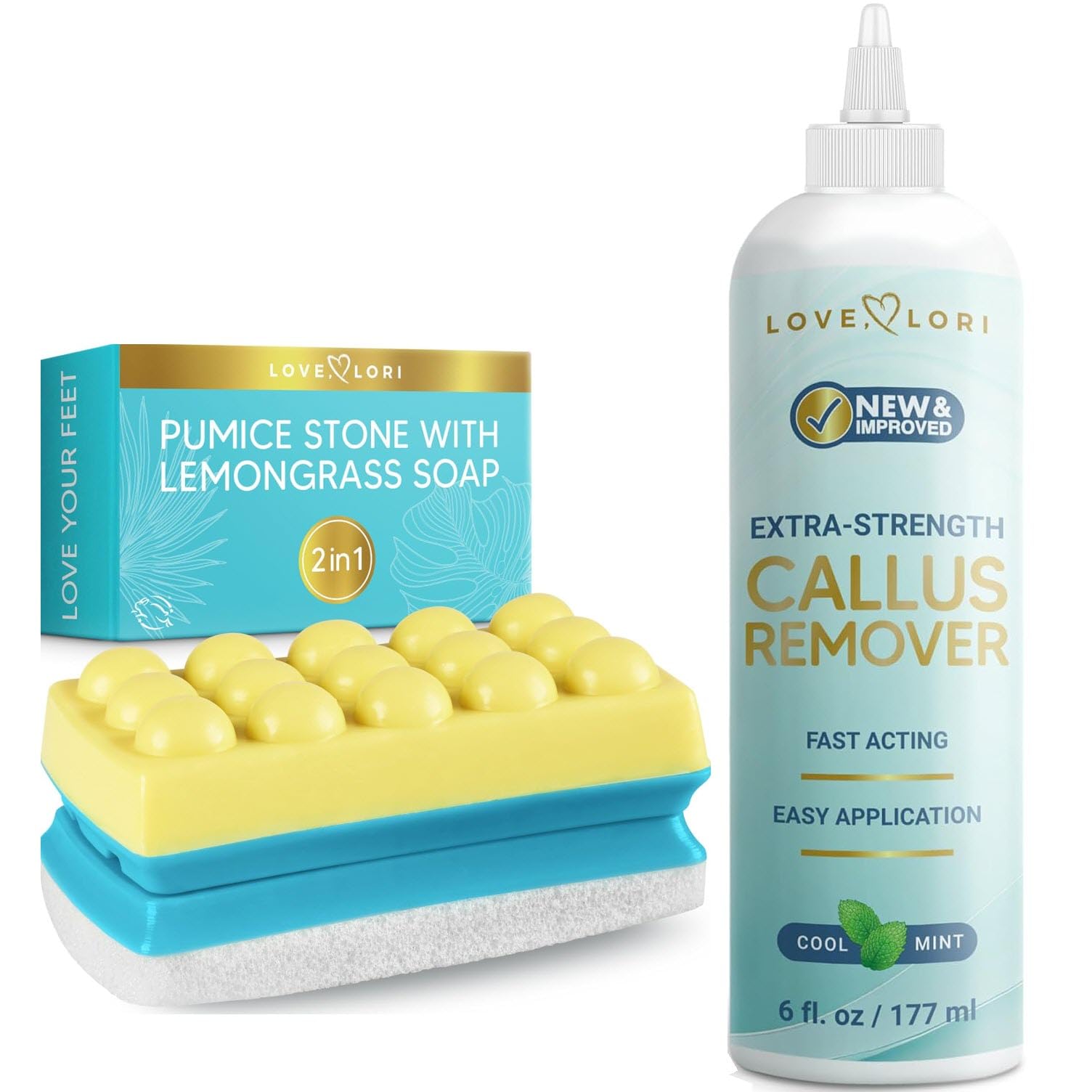 Foot Callus Remover Gell with 2in1 Pumice Stone for Feet Bundle - Great Christmas Gifts for Women, Stocking Stuffers for Women & Adults