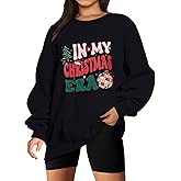 BANGELY Christmas Sweatshirts Women Oversized In My Christmas Era Sweatshirt Christmas Vacation Shirt Xmas Pullover Tops