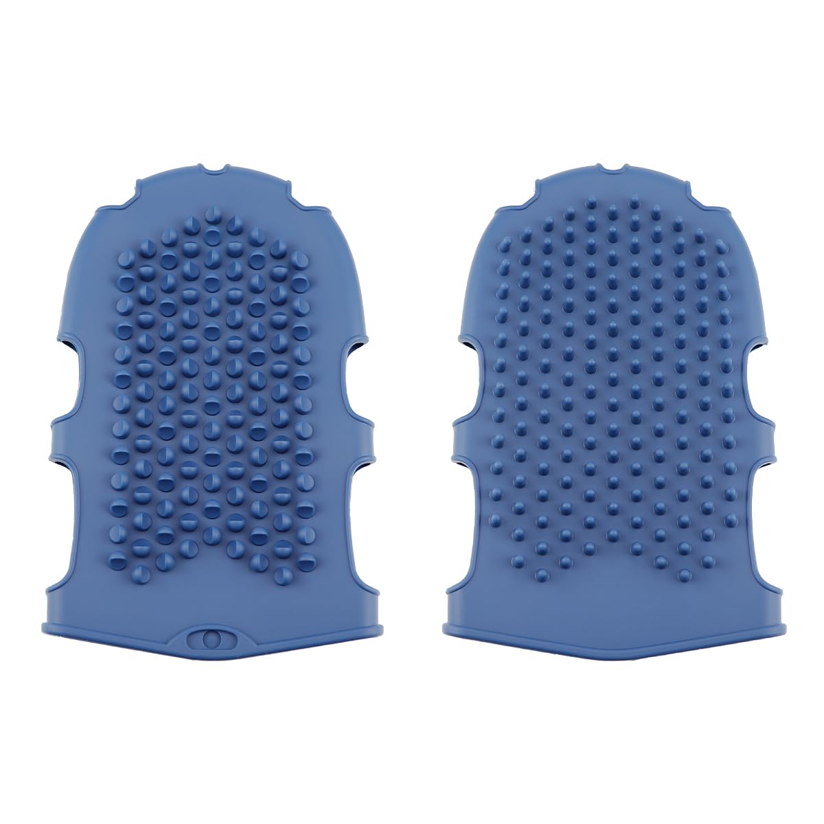 LNQ LUNIQI Silicone Bath Gloves, 1 Pair Soft Massage Glove Exfoliating Body Gloves Shower Mitts for Man Women Cleaning Body Arms Feet, Navy Blue