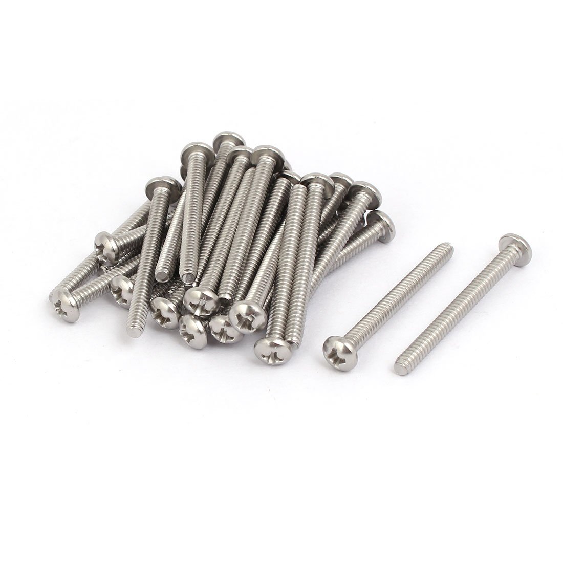 Sourcingmap 6#-32 x 1-3/8-inch 304 Stainless Steel Phillips Pan Head Machine Screw Bolt 30pcs