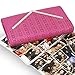 BMC Womens Chocolate Brown PU Leather Alligator Skin Pattern Perforated Glitter Metal Accent Envelope Flap Clutch Handbag